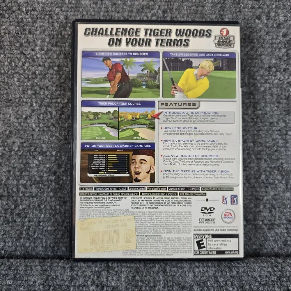 Tiger Woods PGA Tour‎ 2005 (PlayStation 2, 2004) PS2 (Case, DVD) No Manual